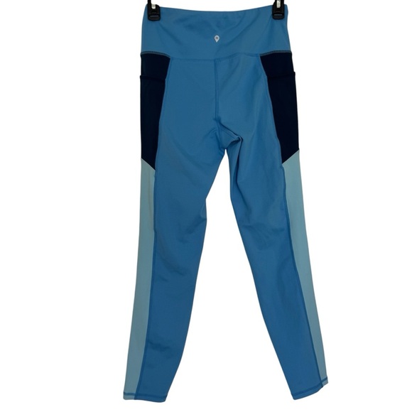 Blue Colorblock Leggings - Picture 3 of 5